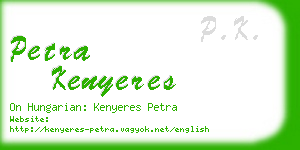 petra kenyeres business card